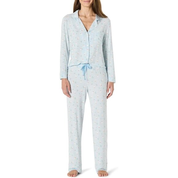 Baby Snug-Fit Cotton Footed Pajamas Unisex Light Blue Geese Size M
